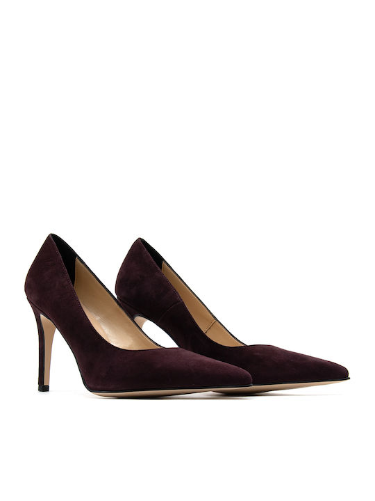 Suede Pumps Mit Hochem Absatz Lila