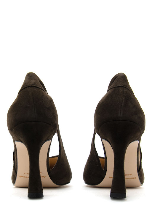 Wildleder Pumps mit Hohem Absatz Braune