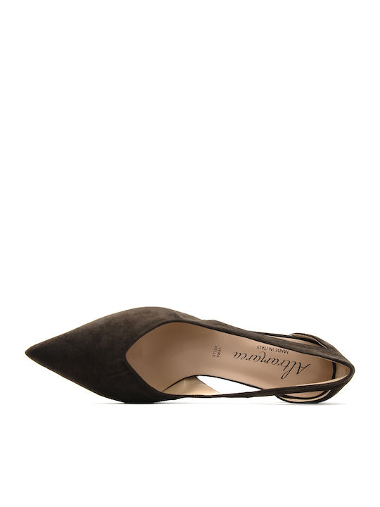 Wildleder Pumps mit Hohem Absatz Braune