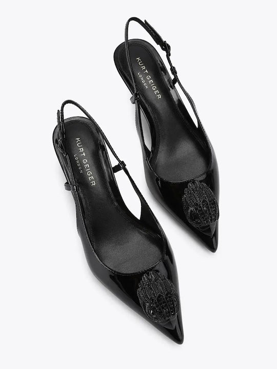 Pantofi cu toc din lac negre
