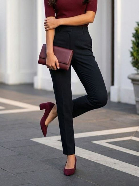 Pumps Mit Chunky Mittlerem Absatz Burgundisch