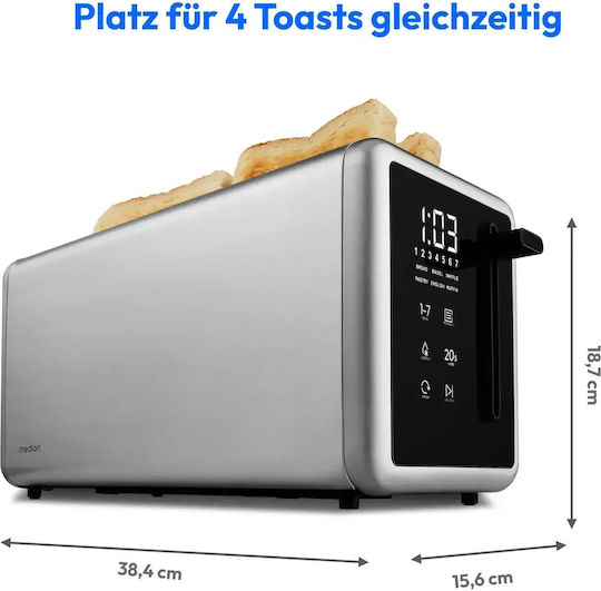 Medion Toaster 2 Schlitze 1450W Graues
