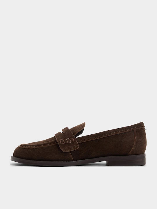 Suede Γυναικεία Loafers σε Καφέ Χρώμα