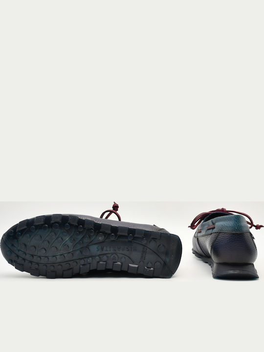 Leder Damen Mokassins in Blau Farbe