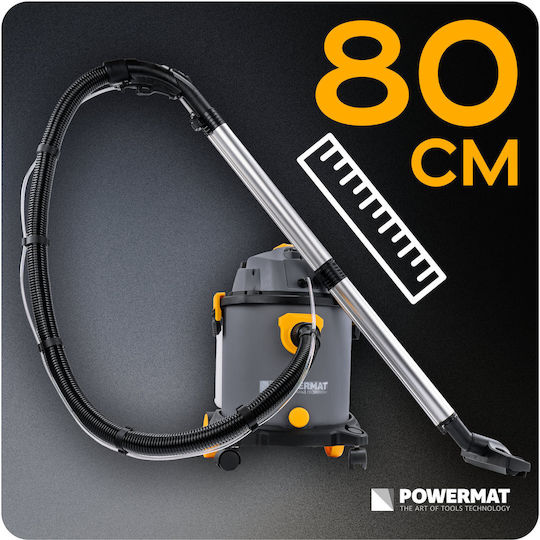 Powermat Pmodp2000mpro Σκούπα Υγρών / Στερεών 2000W με Πλαστικό Κάδο 20lt