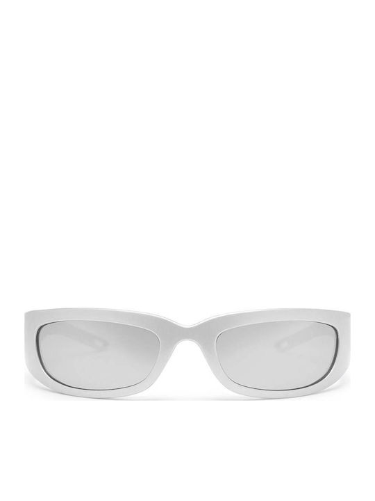 Chpo Unisex Sunglasses With Silver Frame And Silver Mirror Lens