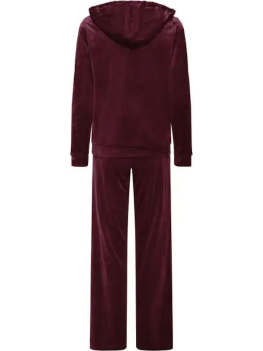 Set Trening Dama Catifea Burgundy