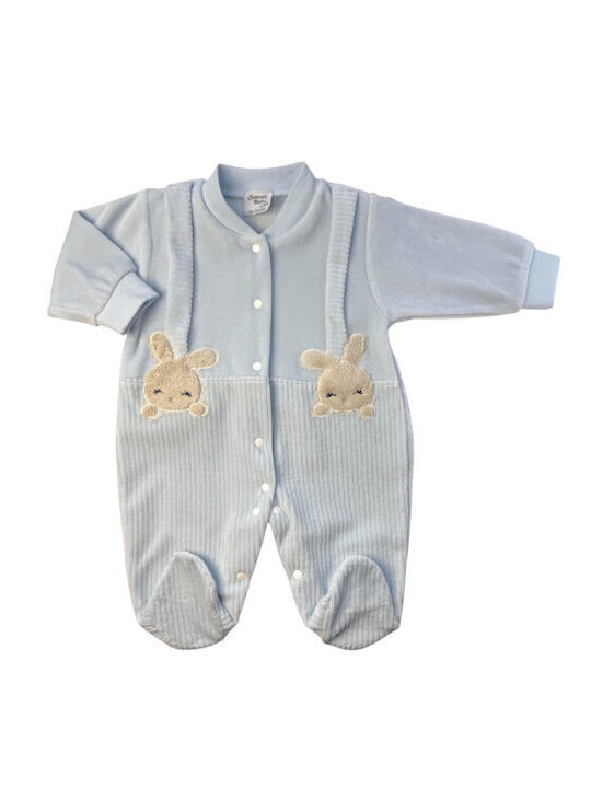Sweet Baby Velvet Baby Bodysuit Light Blue G302-1 Sweet Baby Velvet Baby Bodysuit Light Blue G302-1