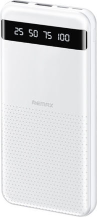 Remax RPP-10 Power Bank 10000mAh 12W με 2 Θύρες USB-A και Θύρα USB-C Λευκό