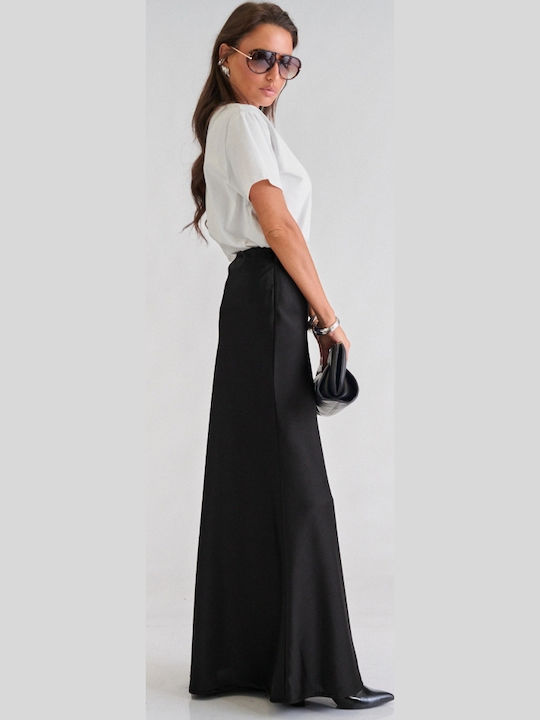 Satin Maxi Skirt Black