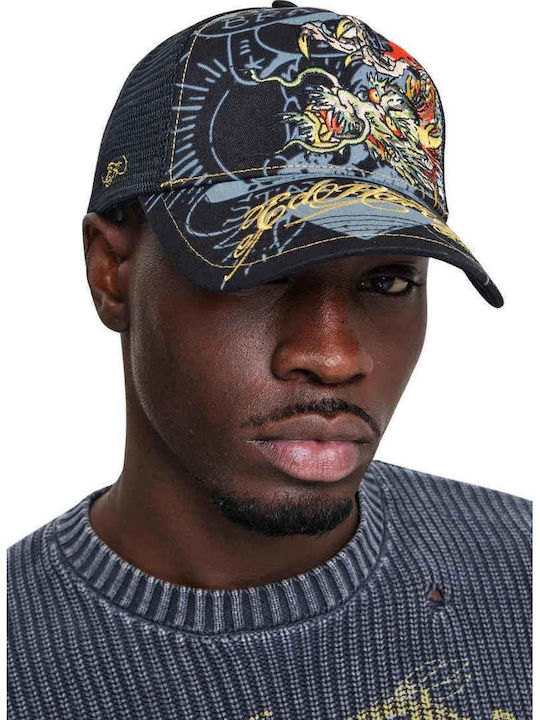 Ed Hardy Crawling Dragon 5 Panel Trucker Cap Black-ed6207-aw26-black