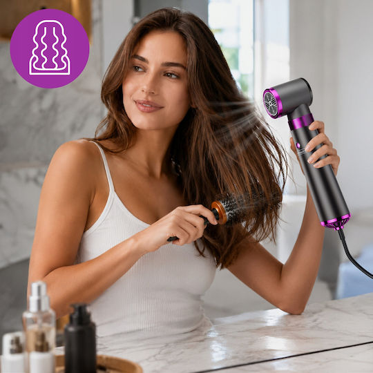Zenwire Kemei Elektrische Haarbürste Mit Drehendem Kopf Keramik Ionisch Luft Dampf Multistyler