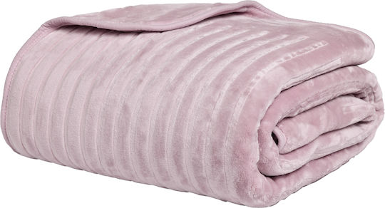 Das Home Blanket Velvet Double 220x240cm Dusty Pink