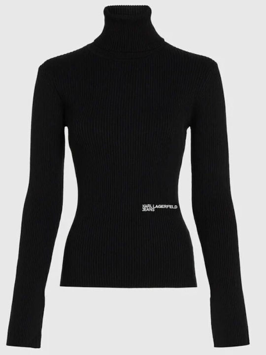 Damen Rollkragenpullover Schwarz