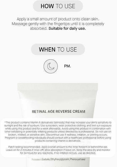 Transparent Lab Retinal Age Reverse Cream Face Night 50ml