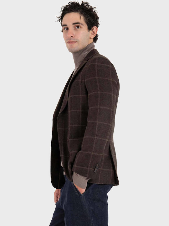 Зимно Мъжко Сако с Тясна Кройка Dark Brown