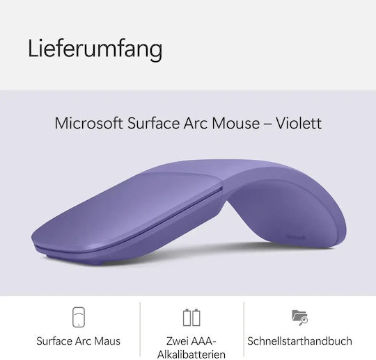 Microsoft Surface Arc Kabellose Bluetooth Maus Lila