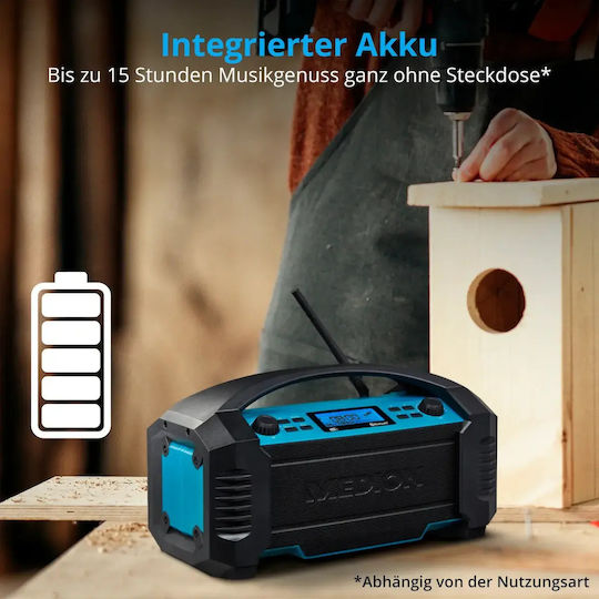 Medion MD 43320 Handheld Radio mit Batterie DAB+ mit Bluetooth Blau
