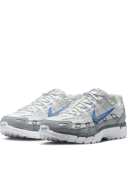 P6000 Men's Sneakers White Metallic Silver Blue