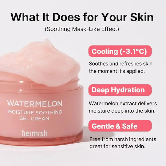 Heimish Watermelon Moisture Soothing Gel-Creme Gel Gesicht Tag mit Aloe Vera & Centella Asiatica 110ml