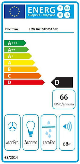 Electrolux Hotă cu coș de fum 60cm Neagră