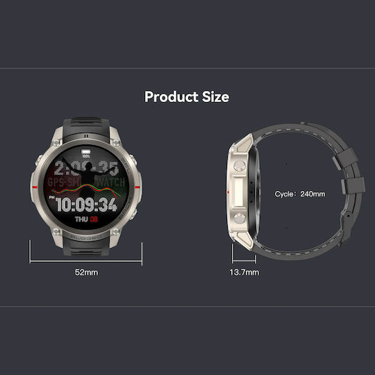 Smartwatch Microwear Dm59 Gold Silicone