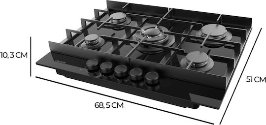 Cecotec Bolero Squad G 5400F Plită Pe Gaz Cu Ramă Autonomă 68.3x51cm