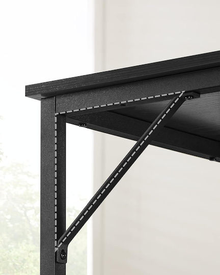 Wooden Desk Black with Metal Legs 80x50x76cm
