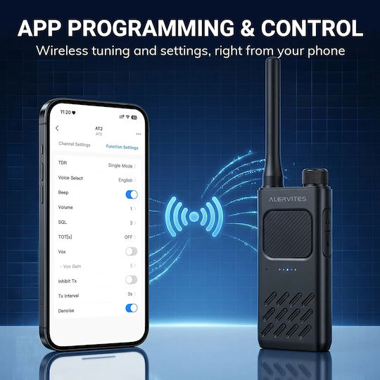 Alervites AT2 Kabelloser CB- und Zwei-Wege-Funkgerät UHF 2W Ohne Anzeige In Grau Farbe