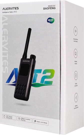 Alervites AT2 Kabelloser CB- und Zwei-Wege-Funkgerät UHF 2W Ohne Anzeige In Grau Farbe