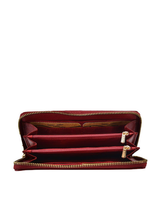 Large Leather Women's Wallet with RFID Red