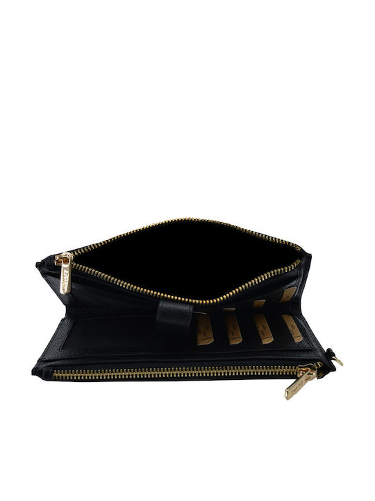 Large Leather Women's Wallet with RFID Black