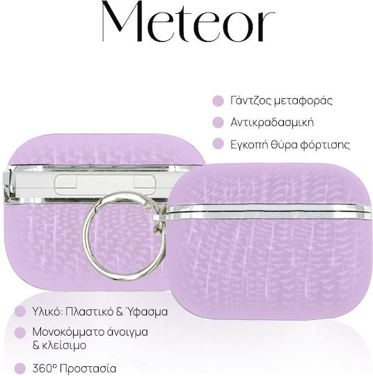 Sonique Meteor Plastic Case With Hook In Purple Colour For Apple AirPods Pro 3