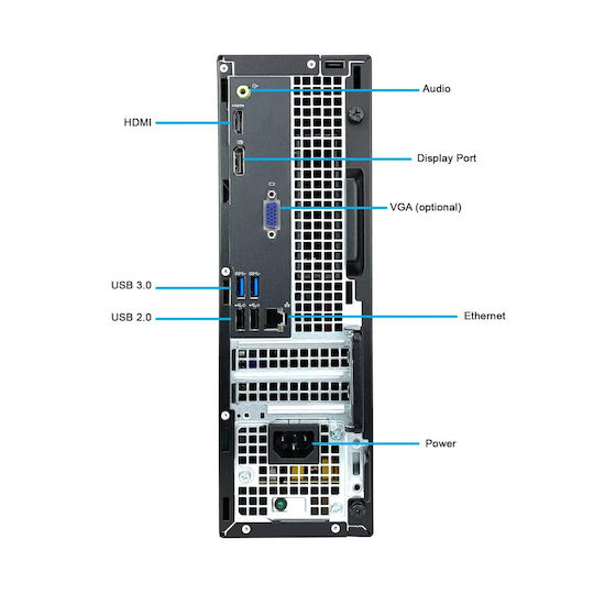 Dell Optiplex 3050 SFF Recondiționat Grad A (Core i5-6500/8GB/256GB SSD/Fără sistem de operare)