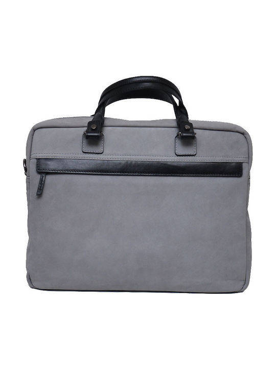Leather Men's Grey Briefcase