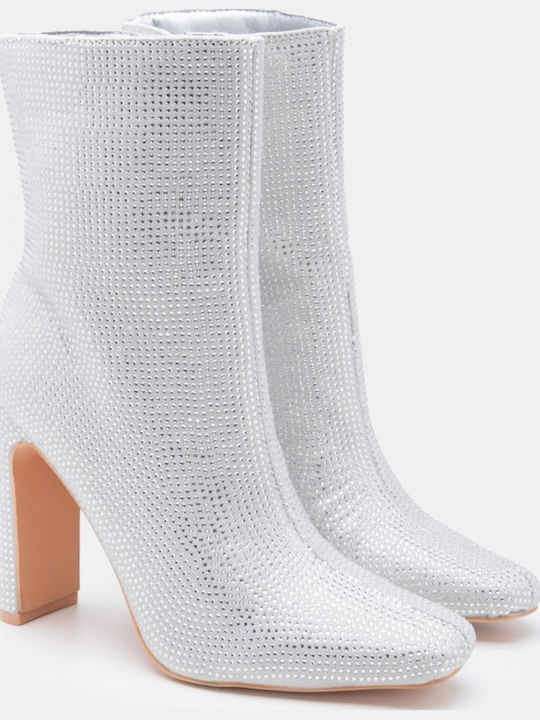 Damen Stiefeletten Silber
