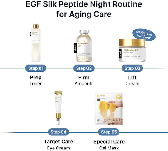 Sungboon Editor Silk Peptide EGF Face Cream for Moisturizing & Brightening with Hyaluronic Acid & Niacinamide 50ml