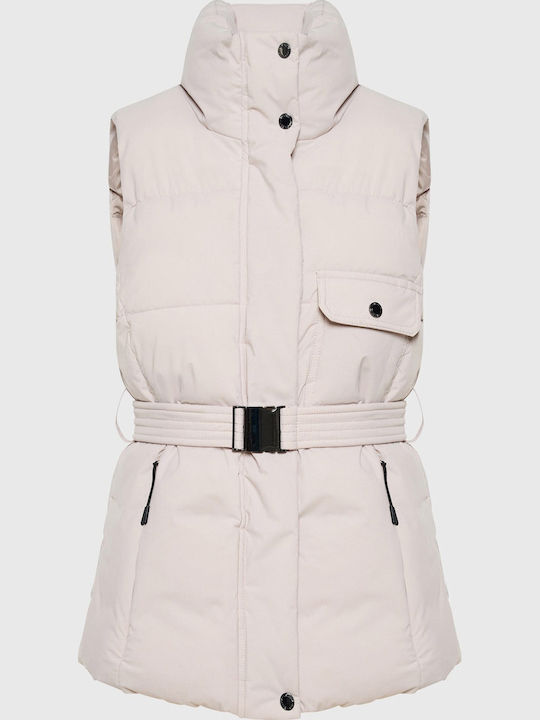 Women's Sleeveless Jacket for Winter White