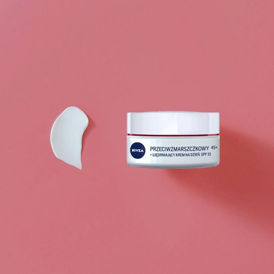 Nivea Anti-Wrinkle + Firming Anti-Aging & Firming Face Moisturiser Day Cream with SPF15 with Hyaluronic Acid 50ml