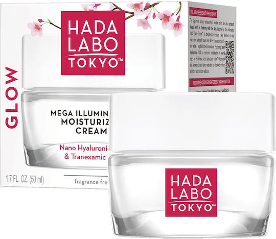 Hada Labo Tokyo Glow Light 24h Face Cream for Moisturizing Anti-aging & Brightening with Hyaluronic Acid 50ml