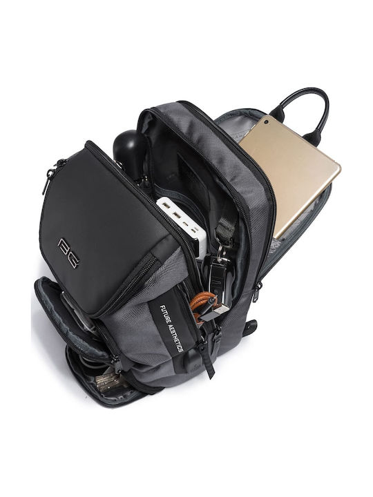 Herren Schulter / Crossbody Tasche Grau