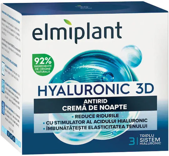 Elmiplant Hyaluronic Noapte Anti-Îmbătrânire Cremă de Față de Noapte cu Acid Hialuronic 50ml