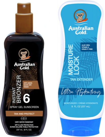 Australian Gold Spray Bronzer Sonnencreme-Set mit Nach Sonne SPF6 2 Stück