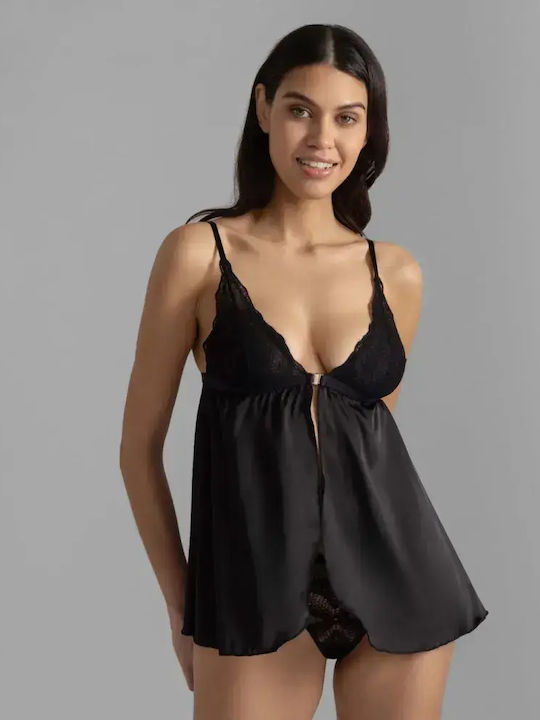 Dorina Sommerliches Damen-Schlafanzug-Set Schwarz Dorina Sommerliches Damen-Schlafanzug-Set Schwarz