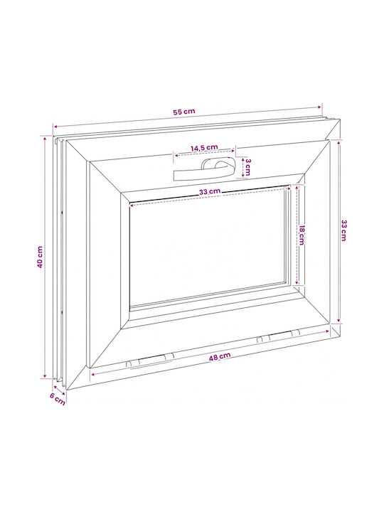 vidaXL Hinged PVC Window Risor W55xH40cm