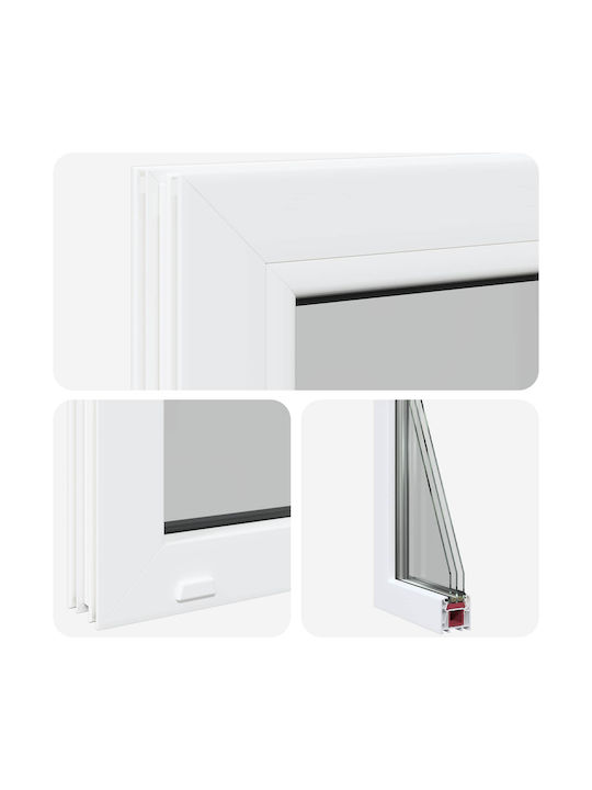 vidaXL Hinged PVC Window Risor W30xH60cm