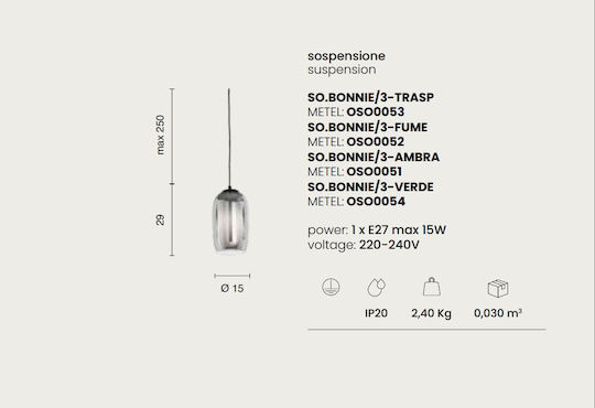 Ondaluce Pendant Light Transparent