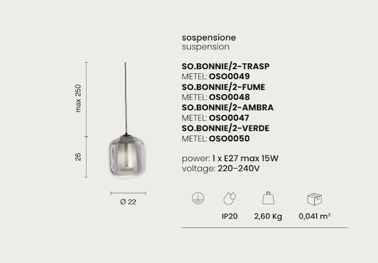 Ondaluce Pendant Light Transparent