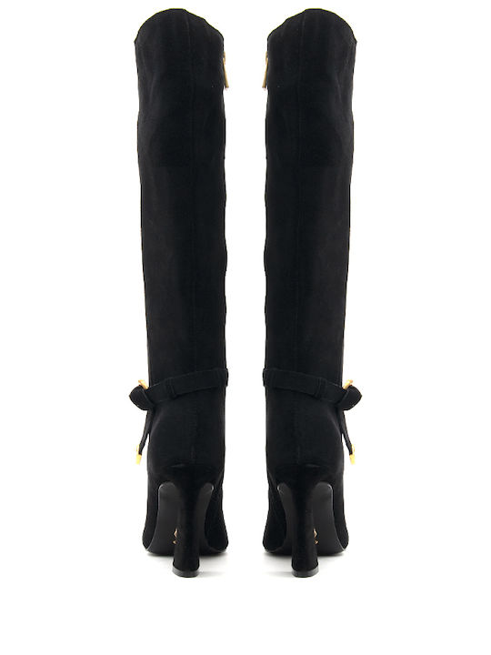Damenstiefel Schwarz Wildleder