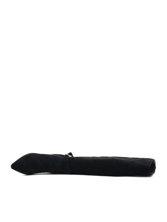 Damenstiefel Schwarz Wildleder